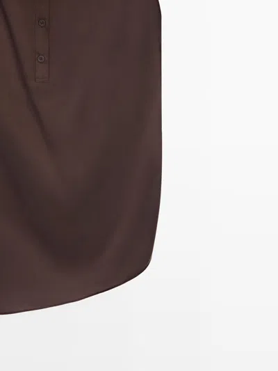 Massimo Dutti Top Asimétrico Drapeado In Multi