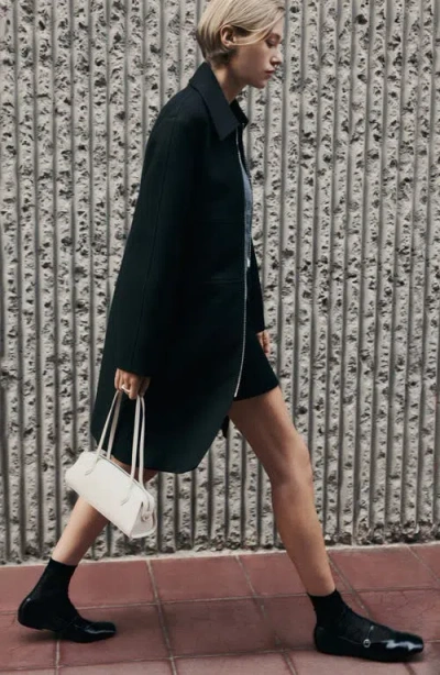 Mango Straight Cut Coat In Black