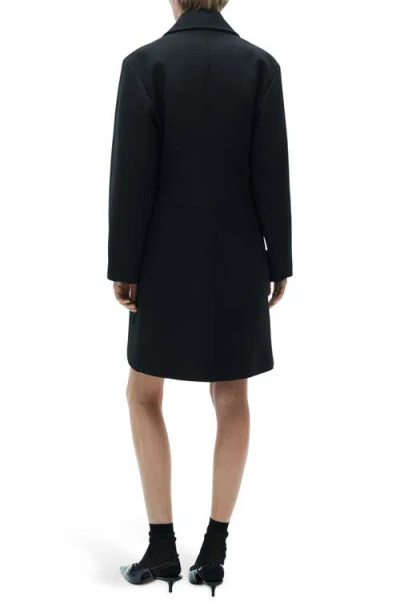 Mango Straight Cut Coat In Black