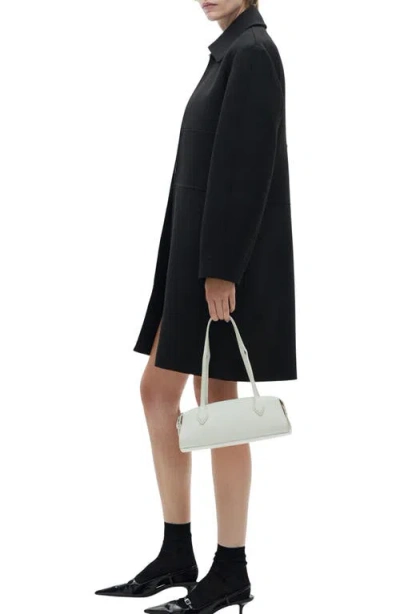 Mango Straight Cut Coat In Black