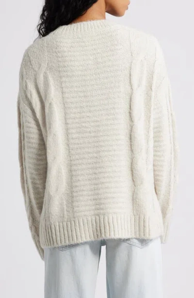 Bp. Oversize Cozy Cable Sweater In Brown