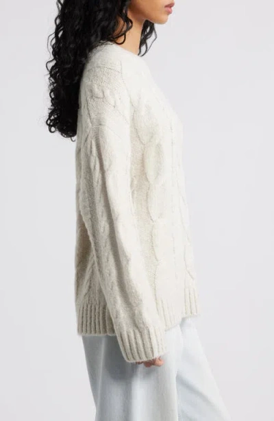 Bp. Oversize Cozy Cable Sweater In Brown