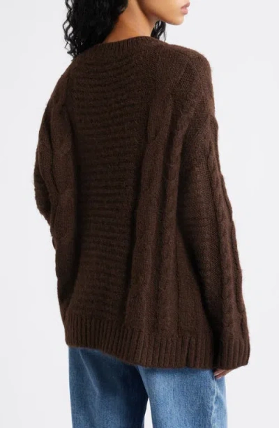 Bp. Oversize Cozy Cable Sweater In Brown