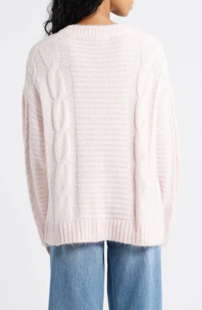 Bp. Oversize Cozy Cable Sweater In Pink
