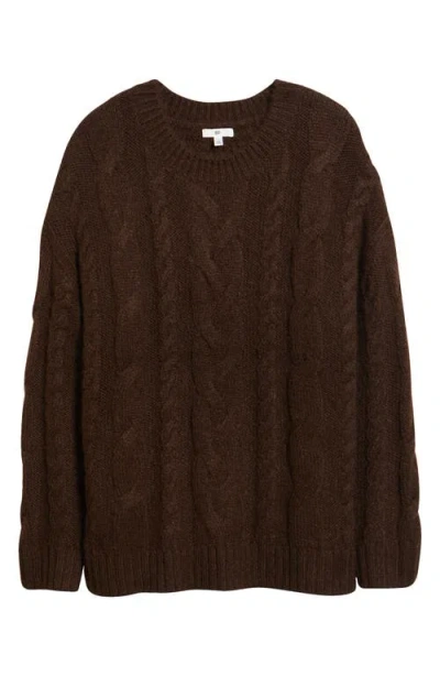 Bp. Oversize Cozy Cable Sweater In Brown
