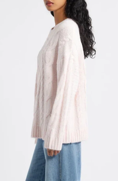 Bp. Oversize Cozy Cable Sweater In Pink
