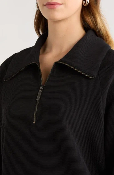 Caslon ® Ottoman Half Zip Pullover In Black