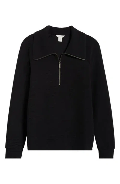 Caslon ® Ottoman Half Zip Pullover In Black