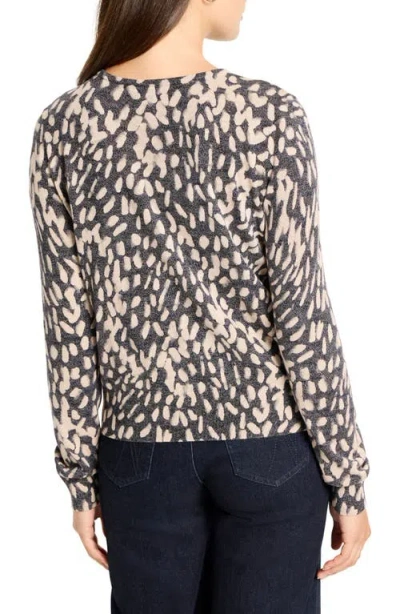 Nic + Zoe Wild Dot Buttoned Up Pullover Sweater In Multi