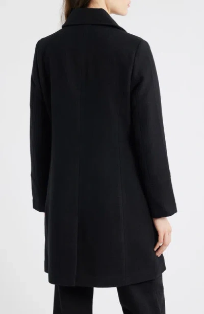 Cece Longline Canvas Coat In Black