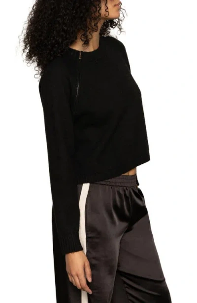 Sanctuary Zip It Sweater In Eclipse In Black