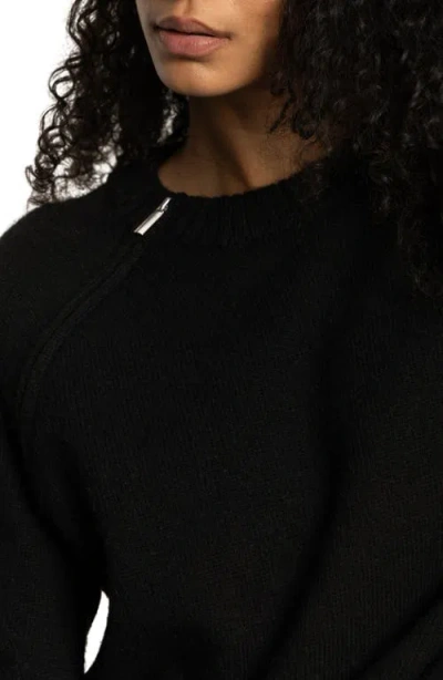 Sanctuary Zip It Sweater In Eclipse In Black