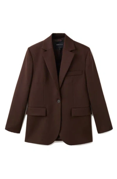 Mango Selection Oversize Wool Blazer In Brown