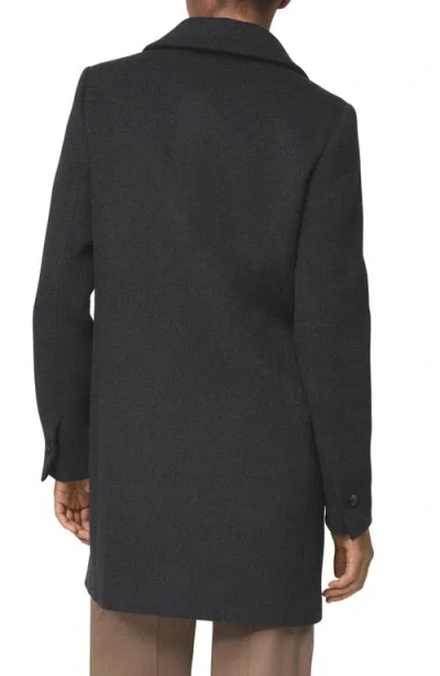 Mango Double Breasted Coat In Gray