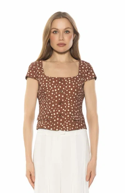 Alexia Admor Cap Sleeve Button-up Top In Multi