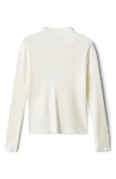 Mango Fitted Mock Neck Sweater In Sand