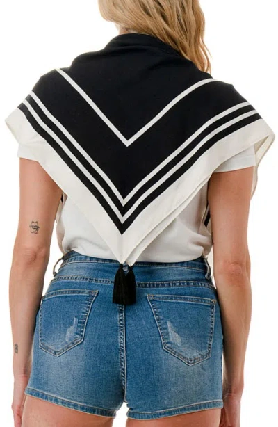 Nicole Miller Tassel Corner Scarf In Black