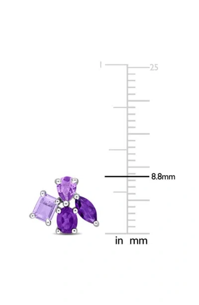 Delmar Multiple Cut Amethyst Cluster Stud Earrings In Neutral