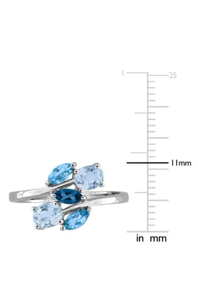 Delmar Blue Topaz Cluster Ring In Pattern
