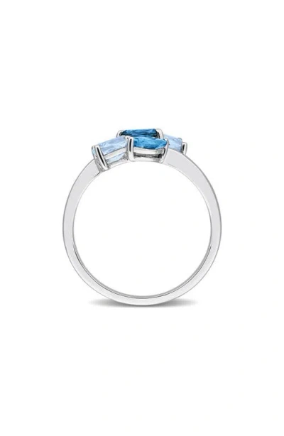 Delmar Blue Topaz Cluster Ring In Pattern