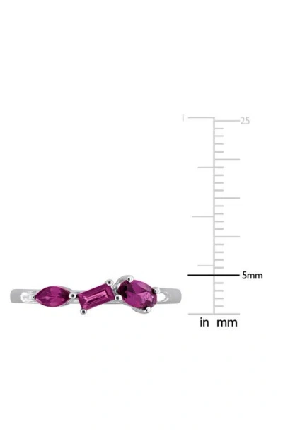 Delmar Multiple Cut Semiprecious Stone Stacking Ring In Pink