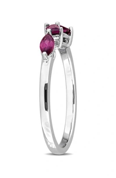 Delmar Multiple Cut Semiprecious Stone Stacking Ring In Pink