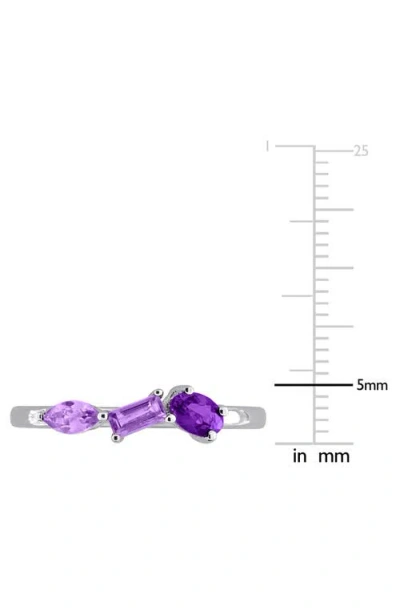 Delmar Multiple Cut Amethyst Stacking Ring In Silver