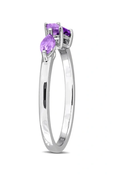 Delmar Multiple Cut Amethyst Stacking Ring In Silver