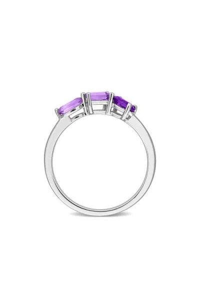 Delmar Multiple Cut Amethyst Stacking Ring In Silver
