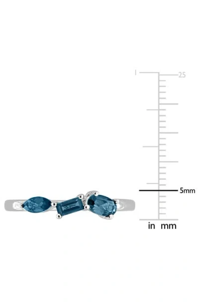 Delmar Multiple Cut Semiprecious Stone Stacking Ring In Silver
