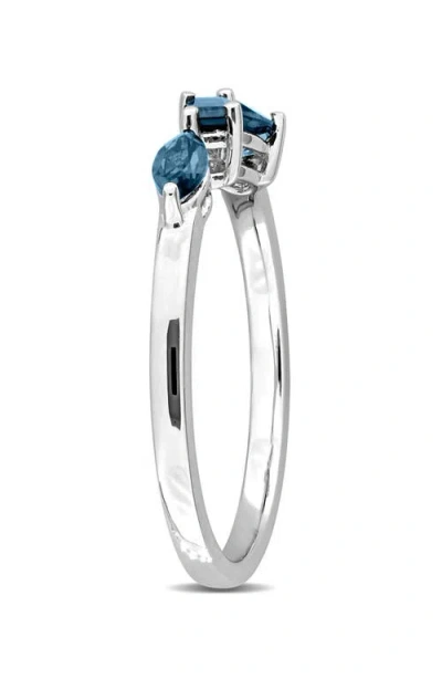 Delmar Multiple Cut Semiprecious Stone Stacking Ring In Silver