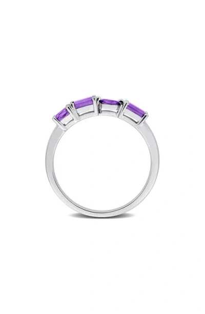 Delmar Multiple Cut Amethyst Stacking Ring In Purple