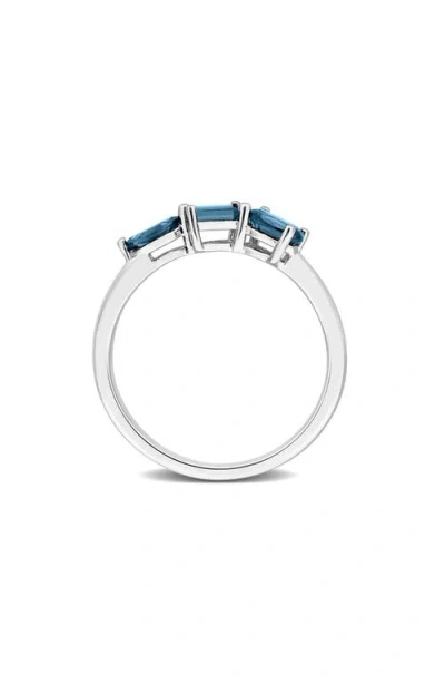 Delmar Multiple Cut Semiprecious Stone Stacking Ring In Silver