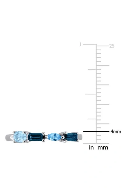 Delmar Multiple Cut Blue Topaz Stacking Ring In Pink