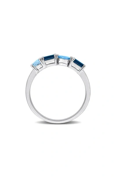 Delmar Multiple Cut Blue Topaz Stacking Ring In Pink