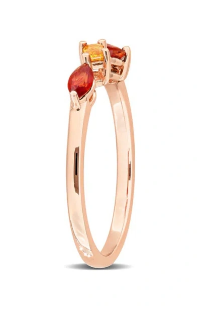 Delmar Multiple Cut Sapphire Stacking Ring In Orange