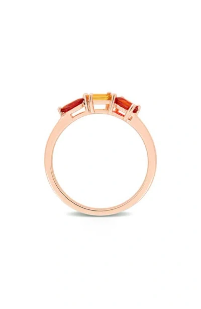 Delmar Multiple Cut Sapphire Stacking Ring In Orange