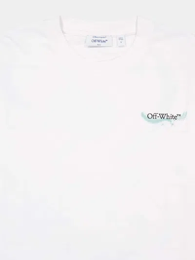 Off-white Ss22 Printing Round Neck Pullover Short Sleeve Ordinary Version White In Metallic