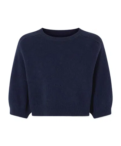 Khaite Lorelai Short Wool And Cashmere Blend Sweater In Neutral