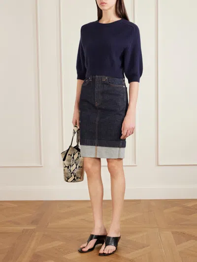 Khaite Lorelai Short Wool And Cashmere Blend Sweater In Neutral