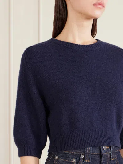 Khaite Lorelai Short Wool And Cashmere Blend Sweater In Neutral