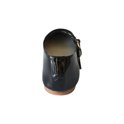 Celine Patent Leather Ballet Flats With Criss Cross Straps In Black