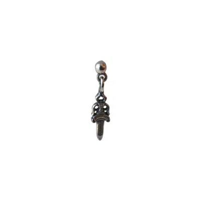 Chrome Hearts Drop Stack Dagger Earring Silver In Red