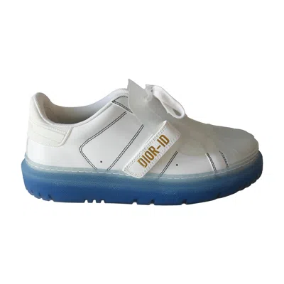 Dior -id Transparent Deep Blue Rubber Sole Sneakers White