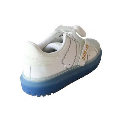 Dior -id Transparent Deep Blue Rubber Sole Sneakers White