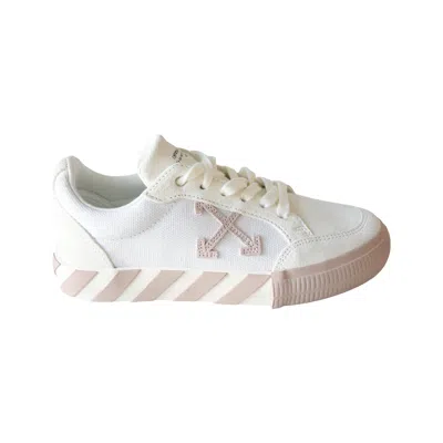 Off-white Low Vulcanized Canvas Sneakers White Pink In White