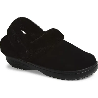 Crocs Classic Unfurgettable Clog Faux-fur Slippers In Black