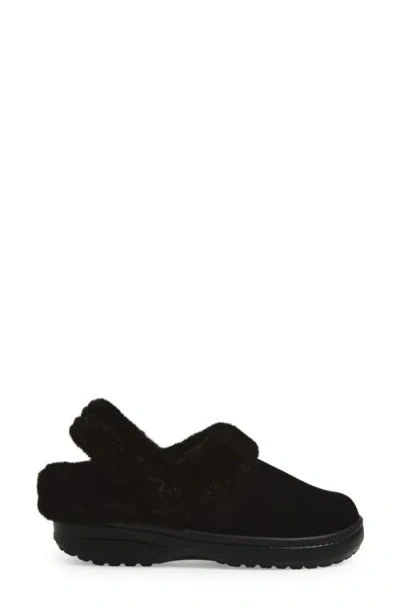 Crocs Classic Unfurgettable Clog Faux-fur Slippers In Black