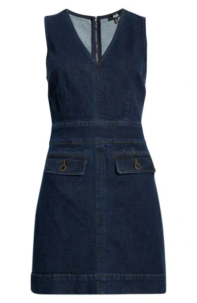 Paige Sylvia Denim Mini Dress Ballast In Blue