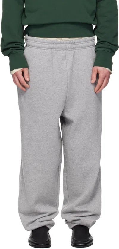 Entire Studios Unisex Waist Pockets Pants With Warm Interior And Drawstring Waistband In Gray